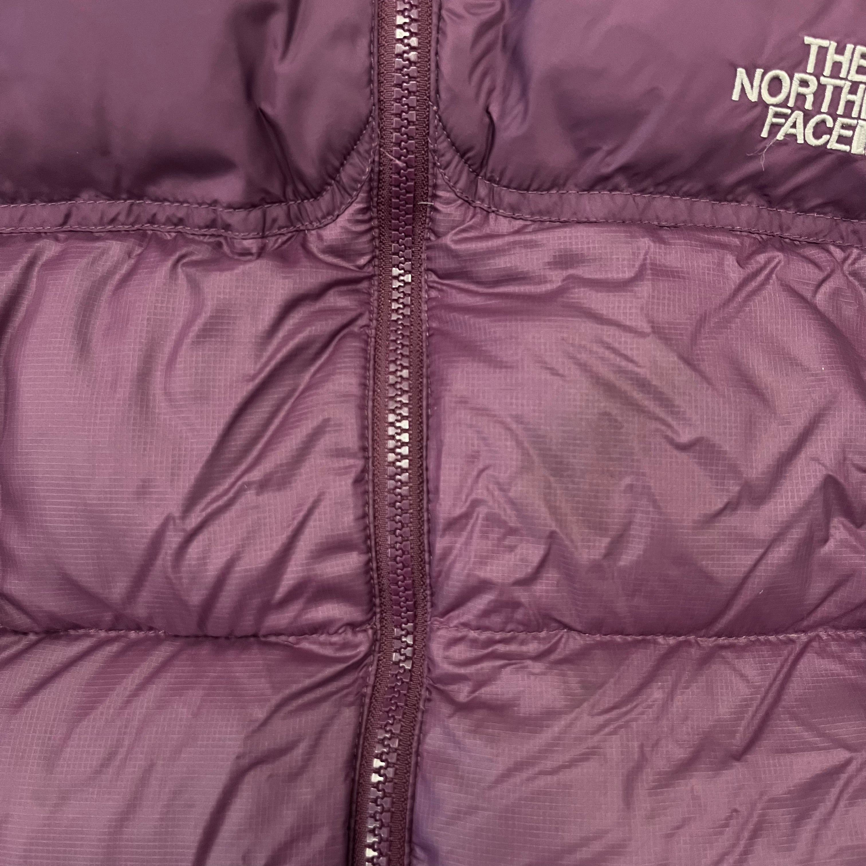 The North Face Womens Purple Puffer Jacket WITH STAIN