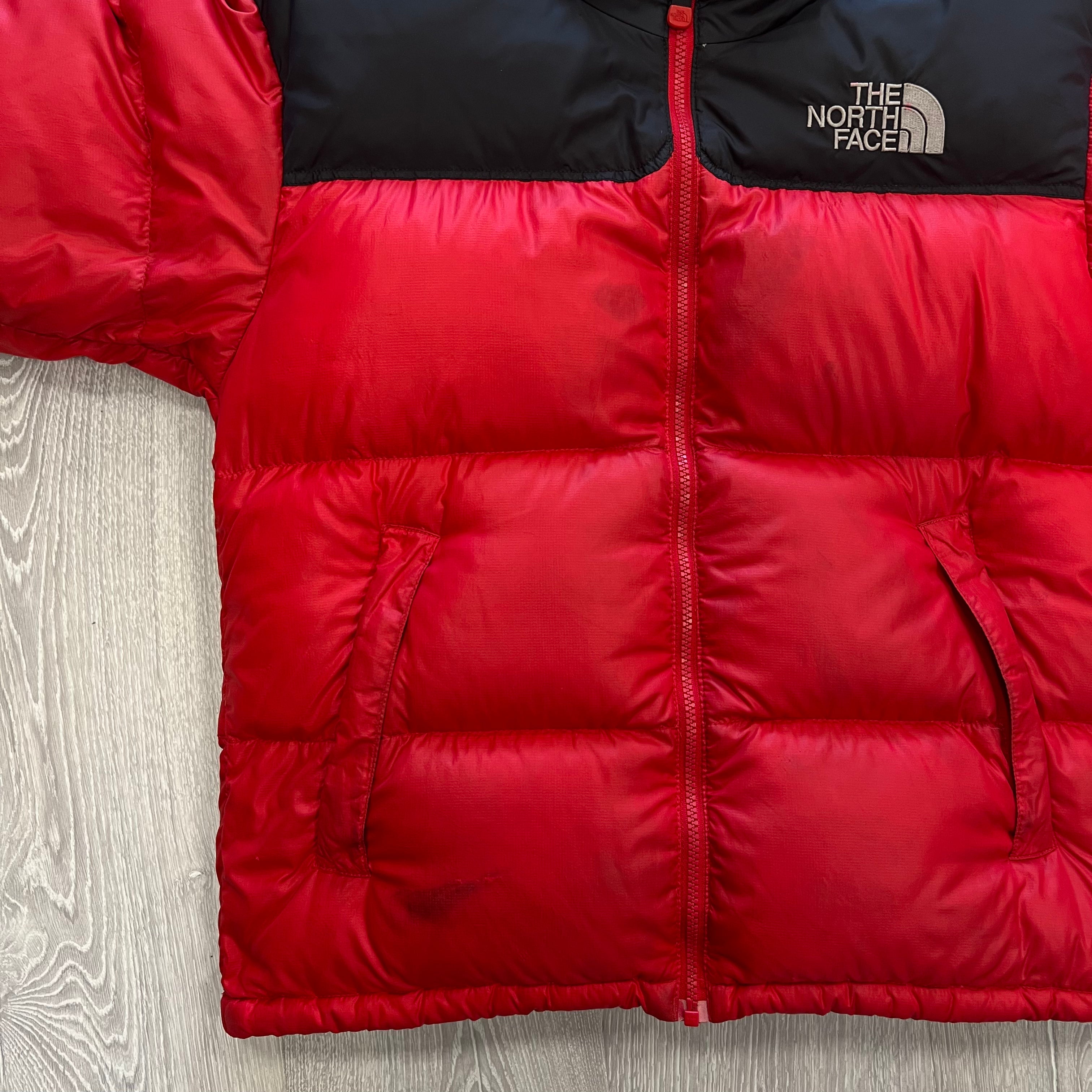 The North Face Red Puffer Jacket WITH STAIN