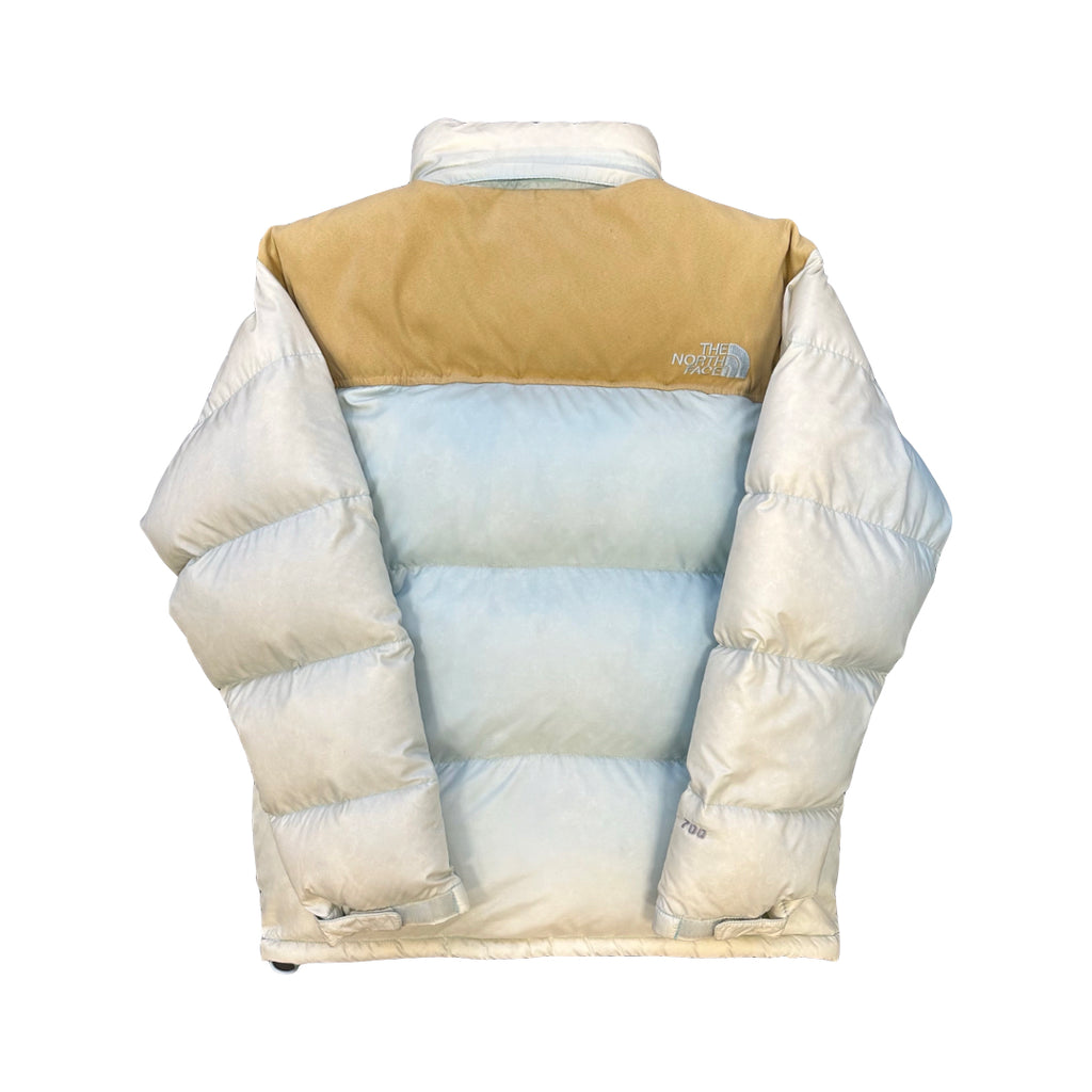 The North Face Faded White / Blue Puffer Jacket