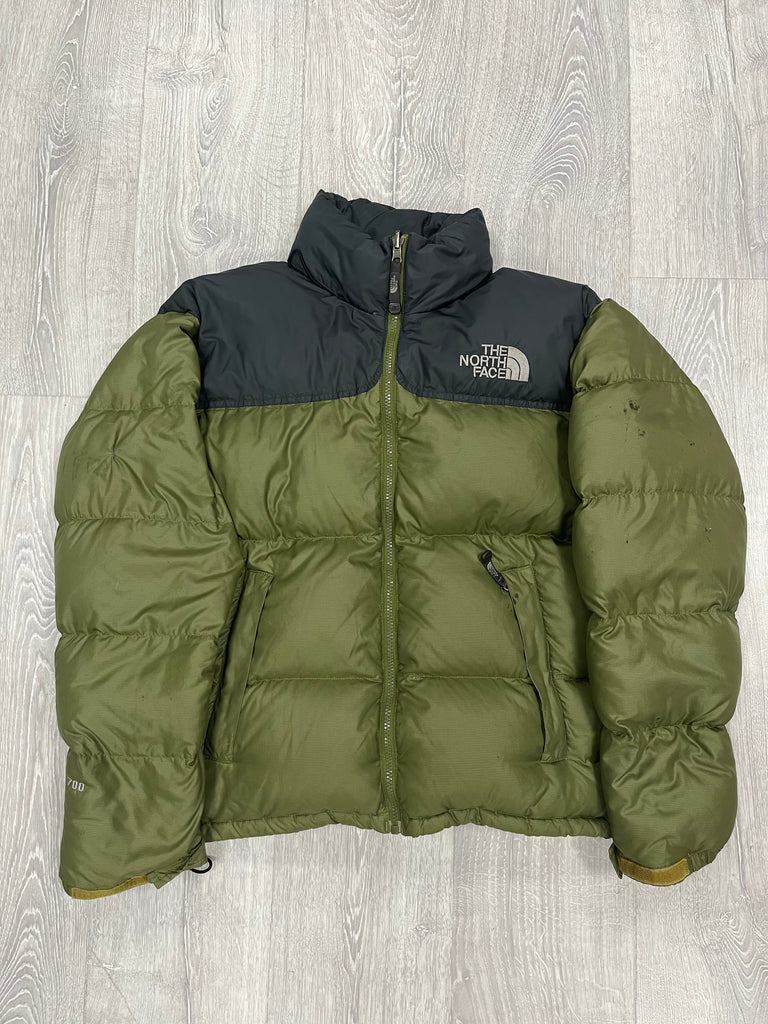 The North Face Light Green Puffer Jacket WITH STAIN & REPAIR