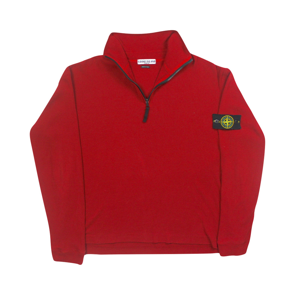 Stone Island Red 1/4 Zip Sweatshirt