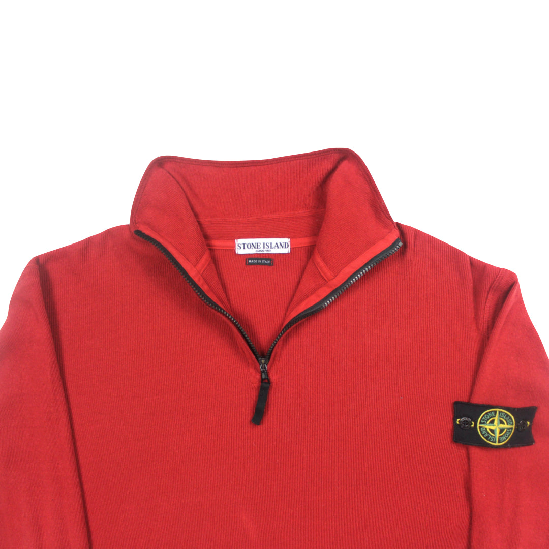 Stone Island Red 1/4 Zip Sweatshirt