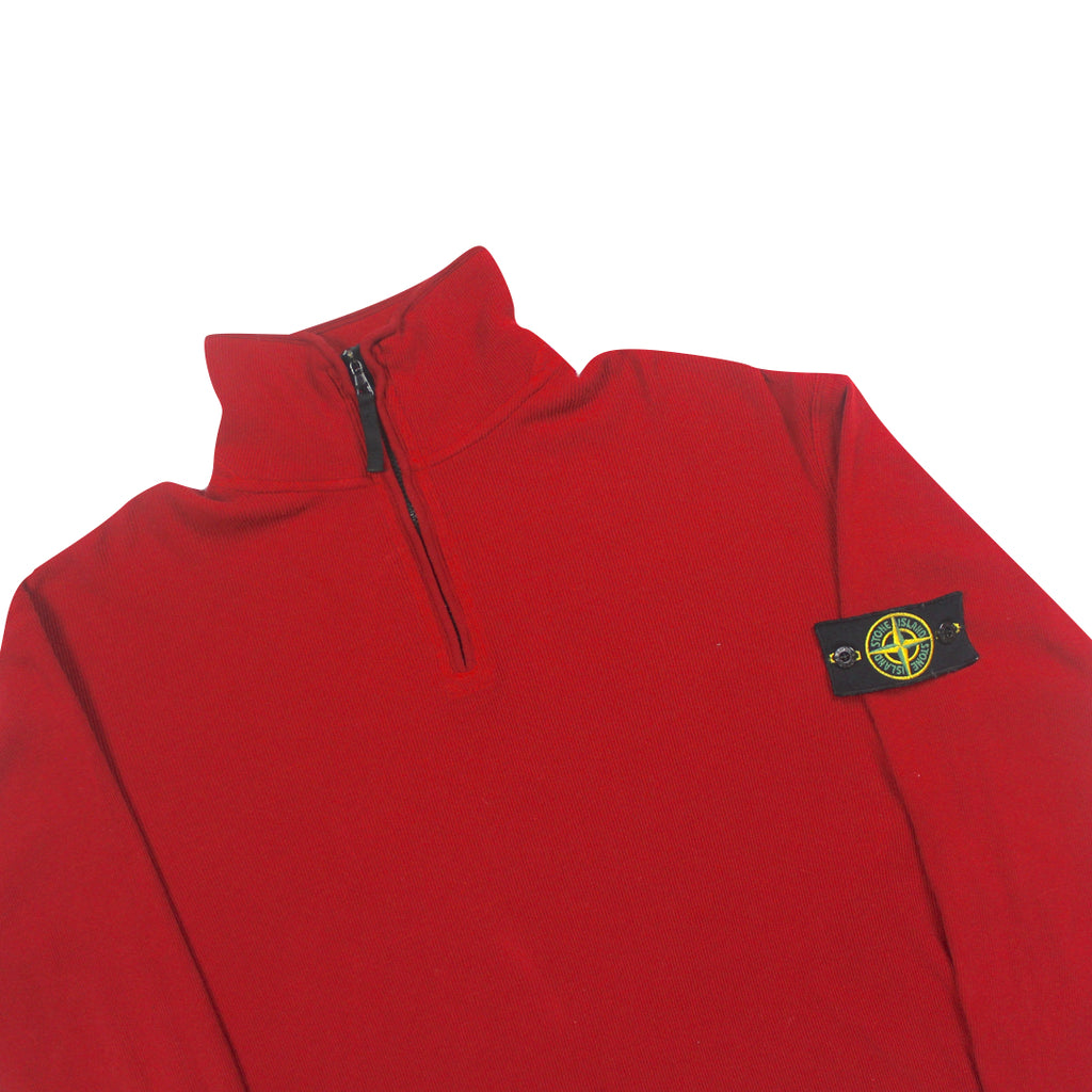 Stone Island Red 1/4 Zip Sweatshirt